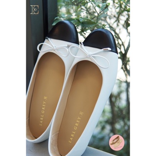 EARL GREY รองเท้าหนังแกะแท้ หนังนิ่ม พื้นนุ่ม มีซัพพอร์ต รุ่น New Lille(B)extra series in White  (Removable Insole)