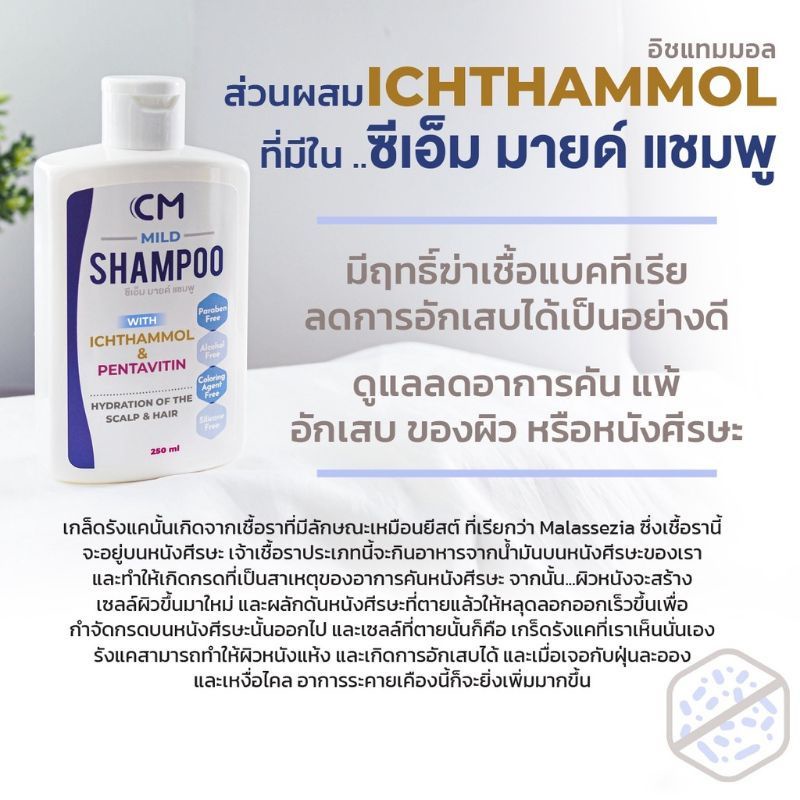 cm-mild-shampoo-ซีเอ็ม-มายด์-แชมพู-แชมพูที่เหมาะกับทุกปัญหาของหนังศีรษะ-250ml