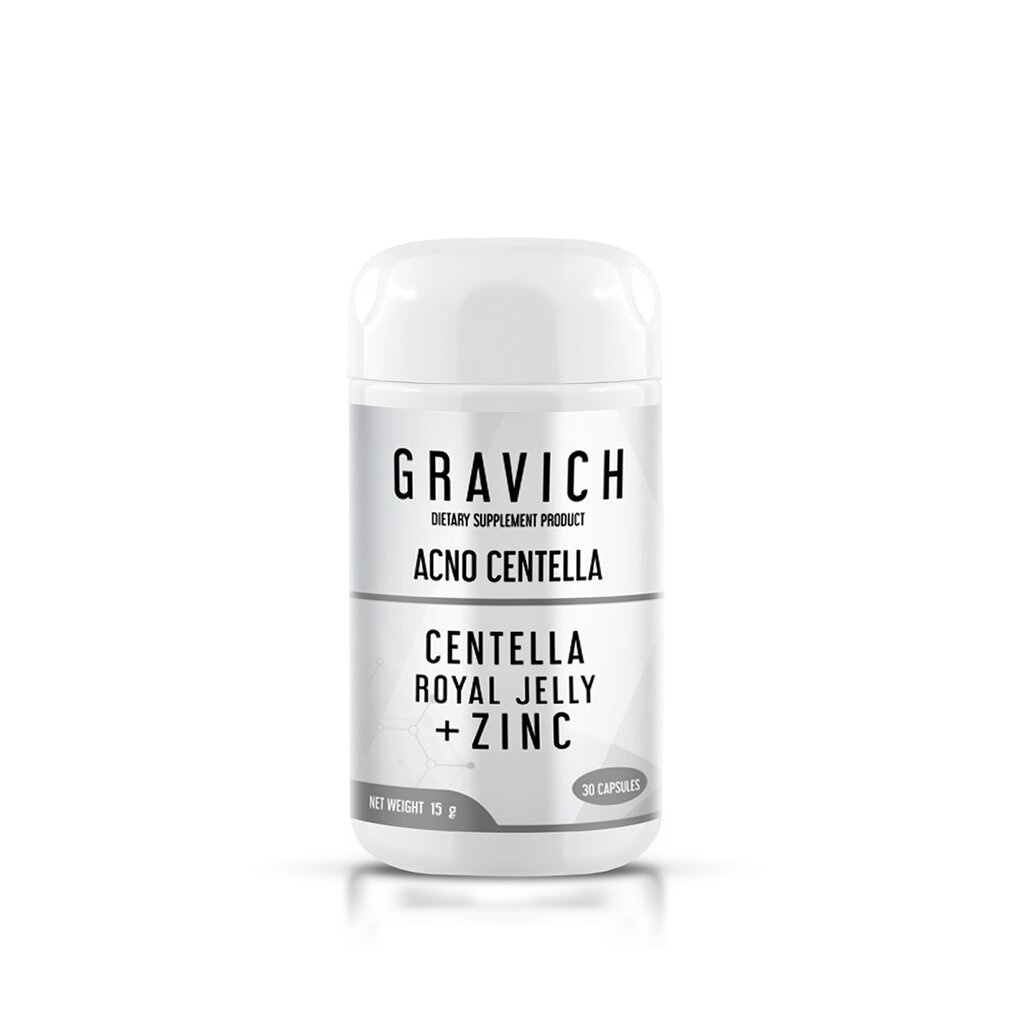 gravich-acno-centella-30-capsules-ผลิตภัณฑ์เสริมอาหาร-ดูแลปัญหาสิว-ควบคุมความมัน