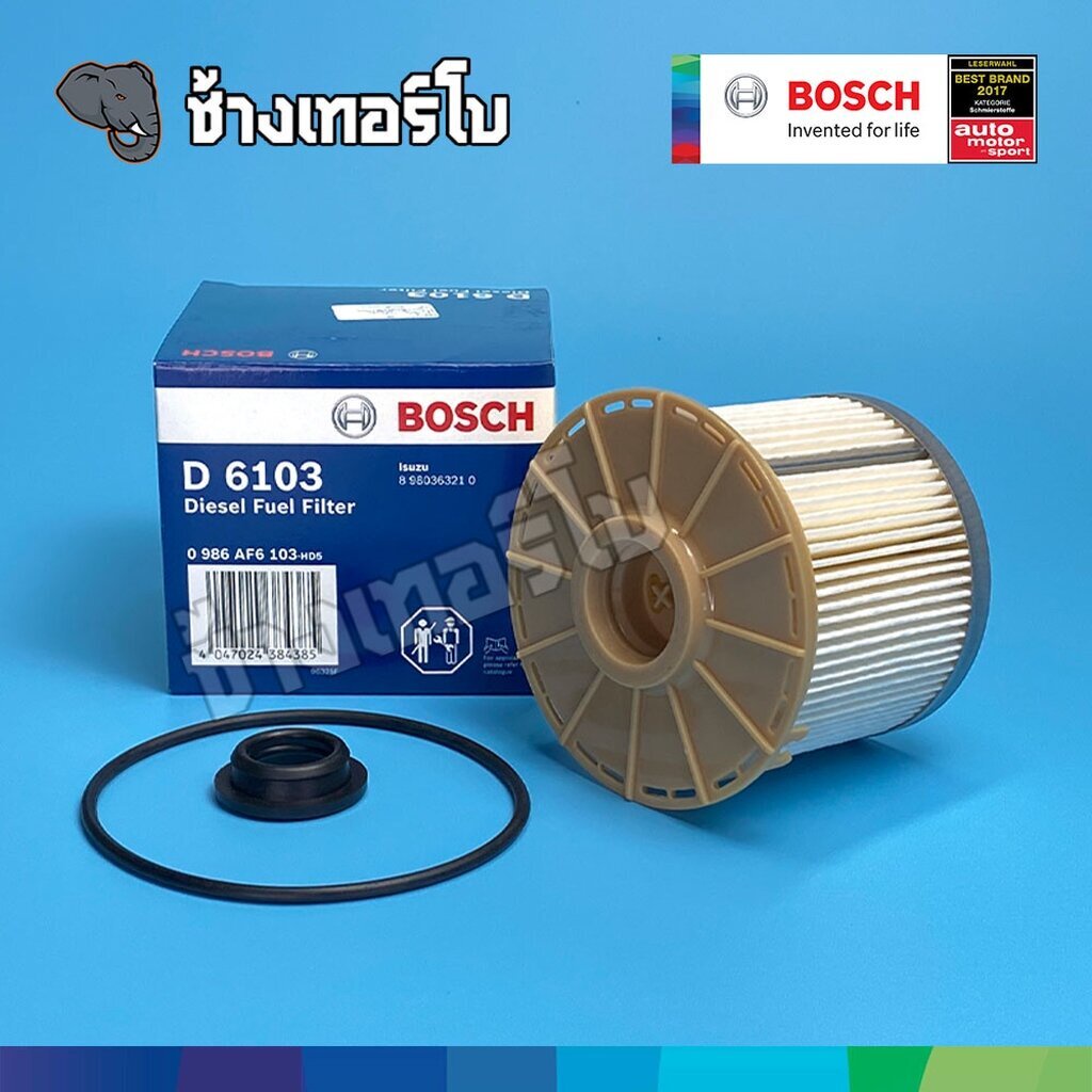 129-d6103-bosch-กรองดีเซล-โซล่า-กรองเชื้อเพลิงดีเซล-isuzu-dmax-commonrail-2-5-3-0-ลูกสั้น-ปี-07-11-0986af6103