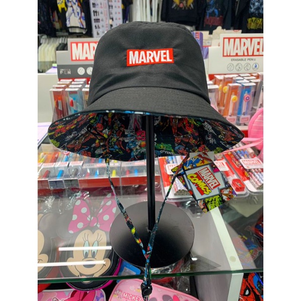 หมวกบักเก็ต-ใส่ได้2ด้าน-ปักโลโก้marvel-f-652