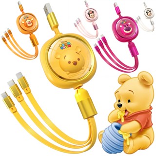 ดิสนีย์ มิกกี้เมาส์ สายชาร์จ 3 in 1 Micro USB Type C ยาว 1.2 เมตร Super Fast Charging Cable USB Disney Lotso Winnie the Pooh Mickey Mouse