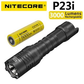 พร้อมส่ง NITECORE P23i ยุทธวิธี USB-C ไฟฉายแบบชาร์จไฟได้5000MAh 21700 แบตเตอรี่ Luminus SFT-70 3000 Lumens LED