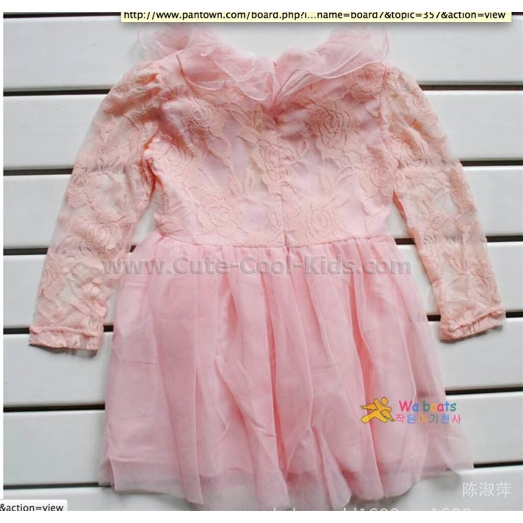 dress-160-ชุดกระโปรงสาวน้อย-แบบเกาหลี-สีชมพู-size-140-7-8y