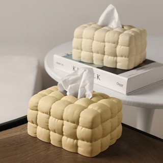 Nordic Tissue Boxes Ceramic Matte Tissue Box Luxury Facail Tissue Cover Napkin Holder Case for Living Room Bedroom Home