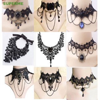 Superme ขายดี สร้อยคอโชคเกอร์ พร้อมจี้ สไตล์โกธิควินเทจ 1 ชิ้น