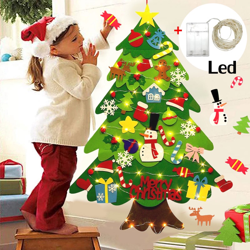 พร้อมส่ง-diy-ต้นคริสต์มาส-ของเล่น-3d-christmas-tree-แขวนผนังต้นคริสต์มาส-และไฟ-สายไฟ-led-สําหรั-ตกแต่งคริสต์มาส