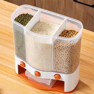 Wall-Mounted Grain Storage Tank Dry Food Dispenser Rice Bucket Storage Box for Grains Rice Beans