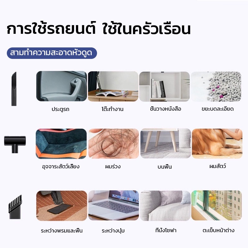 15000paเครื่องดุดฝุ่นไร้สายในรถ-ที่ดูดฝุ่นเล็กมือถือ-เครื่องดุดฝุ่นรถยนต์-พกพา-เครื่องดูดฝุ่นจิ๋วcar-vacuumใช้ในบ้าน-นอน