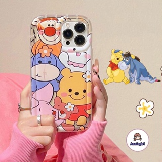 เคสไอโฟน 15 ลายการ์ตูน วินนี่หมี สําหรับ IPhone 11 13 12 14 Pro Max 7 8 plus XS XR TPU นิ่ม กันกระแทก ปิดด้านหลัง