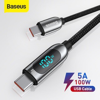 Baseus PD 100W Type C เป็น Type C สายชาร์จ ชาร์จเร็ว สายชาร์จ Type-CCable สําหรับ Xiaomi POCO Samsung