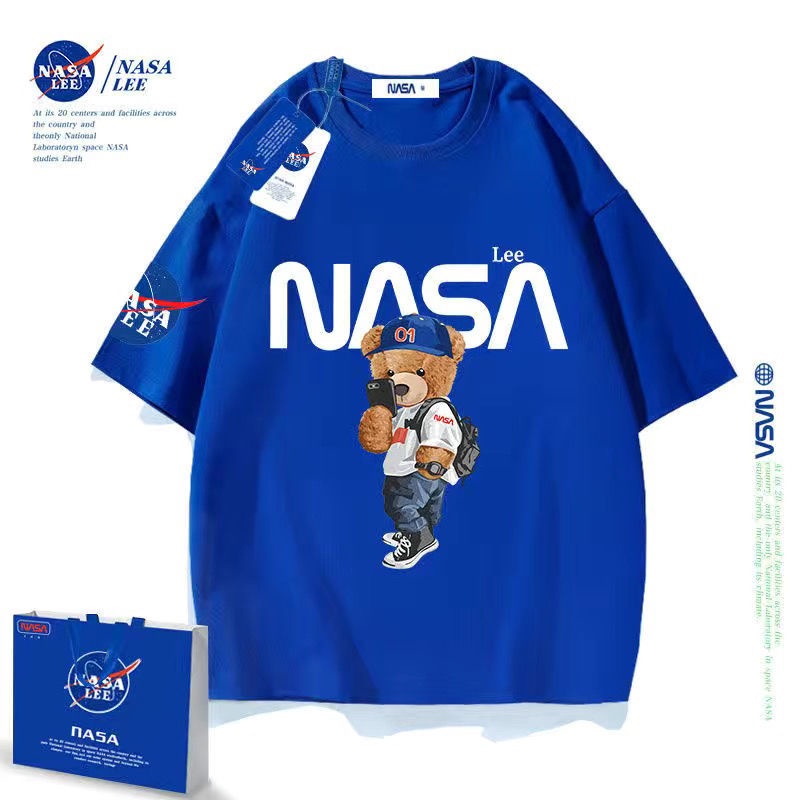 เสื้อยืดแขนสั้น-ผ้าฝ้าย-พิมพ์ลาย-nasa-แฟชั่นฤดูร้อน-สําหรับเด็ก-และผู้ใหญ่-21