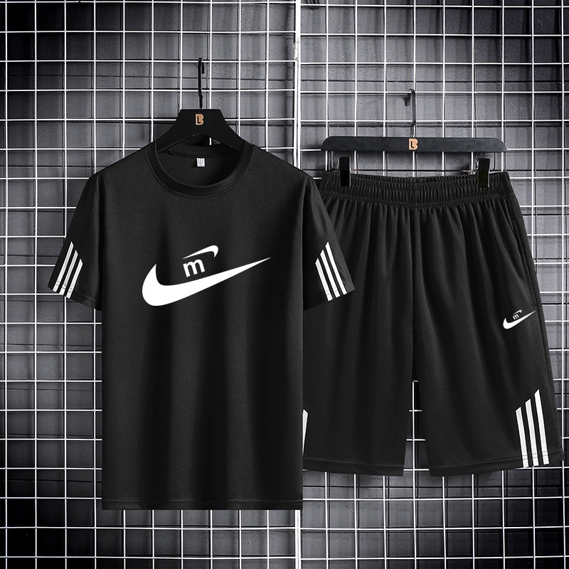 เสื้อยืดแขนสั้น-คอกลม-และกางเกงขาสั้น-สําหรับผู้ชาย-ไซซ์-m-5xl