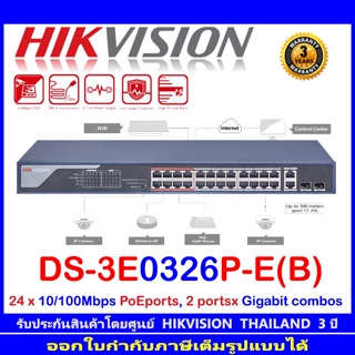 HIKVISION DS-3E0326P-E(B) 24 Port Fast Ethernet Unmanaged POE Switch