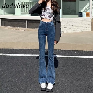 DaDulove💕 New Korean Version Blue Jeans High Waist Womens Slightly Flared Wide-leg Pants plus Size Womens Clothing