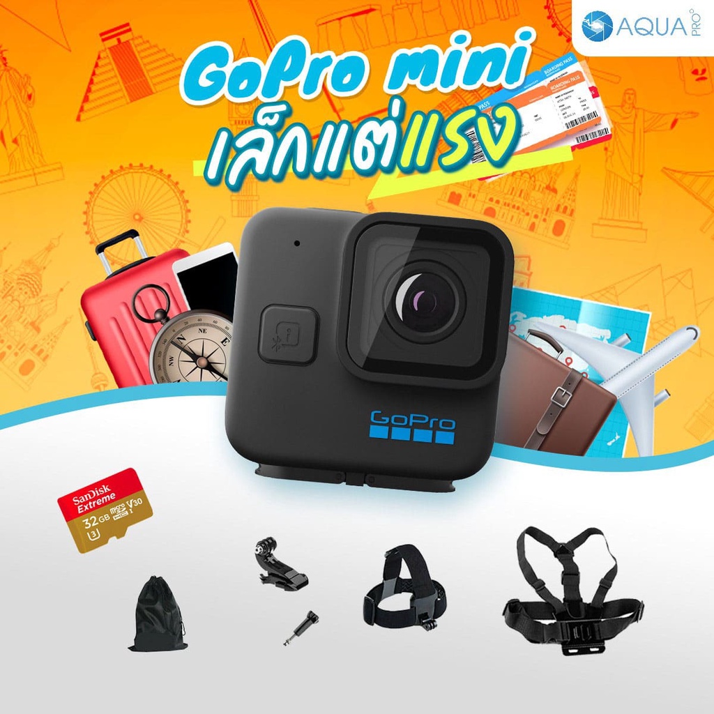 ภาพหน้าปกสินค้าGoPro 11 Black Mini 5K Small New เล็กกว่า เบากว่า และง่ายกว่า ประกันศูนย์ไทย จากร้าน aquaprothailand บน Shopee