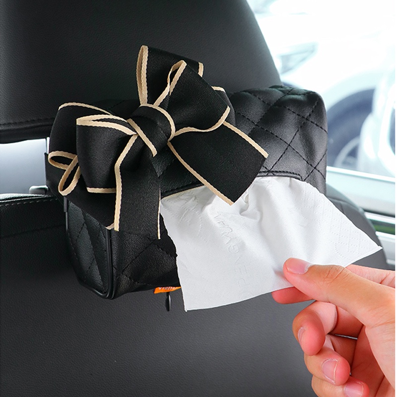 cute-bowknot-car-seat-headrest-hanging-tissue-box-holder-multi-function-leather-paper-tower-organizer-styling-car-access