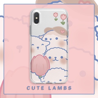 Cute lamb เคสไอโฟน iPhone 8 Plus case X Xr Xs Max Se 2020 cover เคส iPhone 13 12 pro max 7 Plus 11 14 pro max