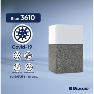 สินค้า Blueair เครื่องฟอกอากาศกำจัดโควิด Air Purifier รุ่น Blue 3610 ครอบคลุมขนาดห้อง 122 ตร.ม ฟอกเร็วสูงสุดใน 30 นาที