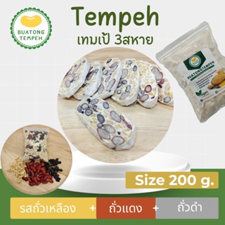 เทมเป้ 3สหาย รสถั่วเหลือง+ถั่วแดง+ถั่วดำ ขนาด200กรัม Tempeh Fresh  เจมังสวิรัติ #อาหารคนรักสุขภาพ #โปรตีนทดแทนเนื้อสัตว์