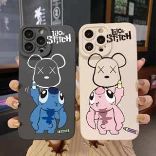 เคสโทรศัพท์มือถือ ขอบสี่เหลี่ยม ลาย Stitch หมี สําหรับ Infinix Hot 12i 10S 11 10 Play 11S 10i Smart 6 HD X6511 X657B X6512 Note 12 G96