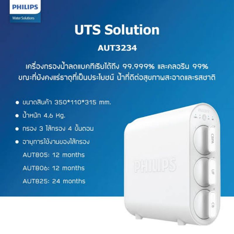 philips-water-aut3234-เครื่องกรองน้ำ-ชุดเครื่องกรองน้ำ-ระบบกรอง-4-ขั้นตอน-ใต้อ่างล้างจาน