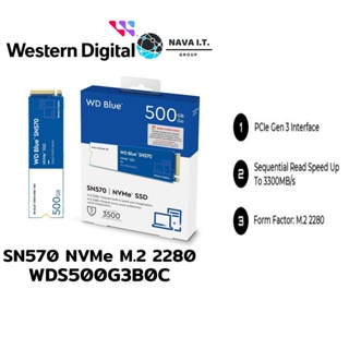 ภาพหน้าปกสินค้า🔥ใส่โค้ดลด50฿\"3D2L2UJU\"🔥 SSD 500GB WD BLUE SN570 NVMe M.2 2280 (WDS500G3B0C) ประกัน 5 ปี ที่เกี่ยวข้อง