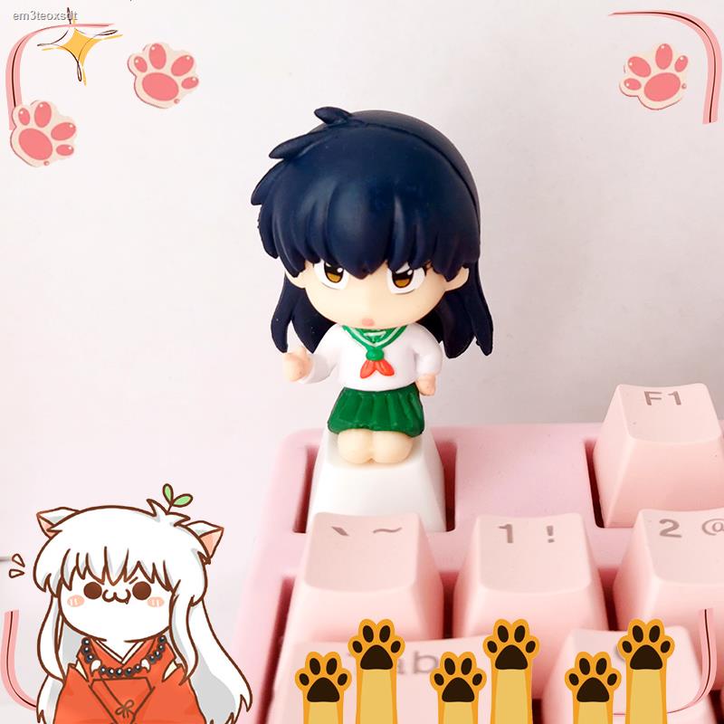 คีย์แคปอนิเมะ-keycap-keycap-anime-บุคลิกภาพการ์ตูนสาวน่ารักอะนิเมะปุ่มกดแป้นพิมพ์กลสากลโปร่งแสงสีชมพูอินุยาฉะ-sesshoma