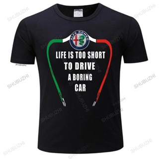 XS-4XL 5XL 6XL Many Loose Tshirts Life Is Too Short Sleeve To Drive A Boring Car Alfa Romeo MenS Black Tees T-Shirt Men