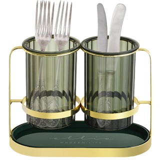 Home Tableware Drying Rack Basket Draining Quick-drying Chopsticks Rack Double Chopsticks Cage Iron Chopsticks Tube