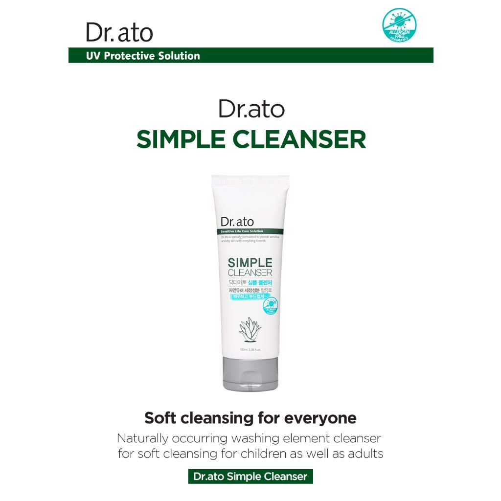 korea-dr-ato-simple-cleanser-100ml-moisturizing-facial-cleansing-foam-with-aloe-vera-and-panthenol