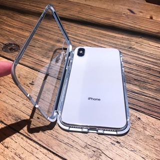 เคสโทรศัพท์มือถือกระจกนิรภัย แบบแม่เหล็ก สําหรับ IPhone 14 7 8 Plus XR 11 13 14 pro max