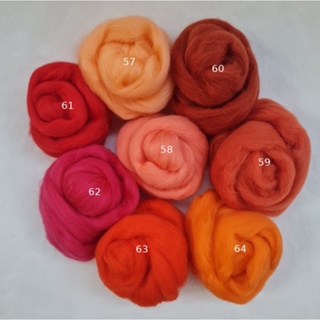 ใยขนแกะ DIY ตุ๊กตาน่ารัก ขนาด 10 กรัม(สี 49-70) ราคาสีละ 32 บาท #พร้อมส่งในไทย