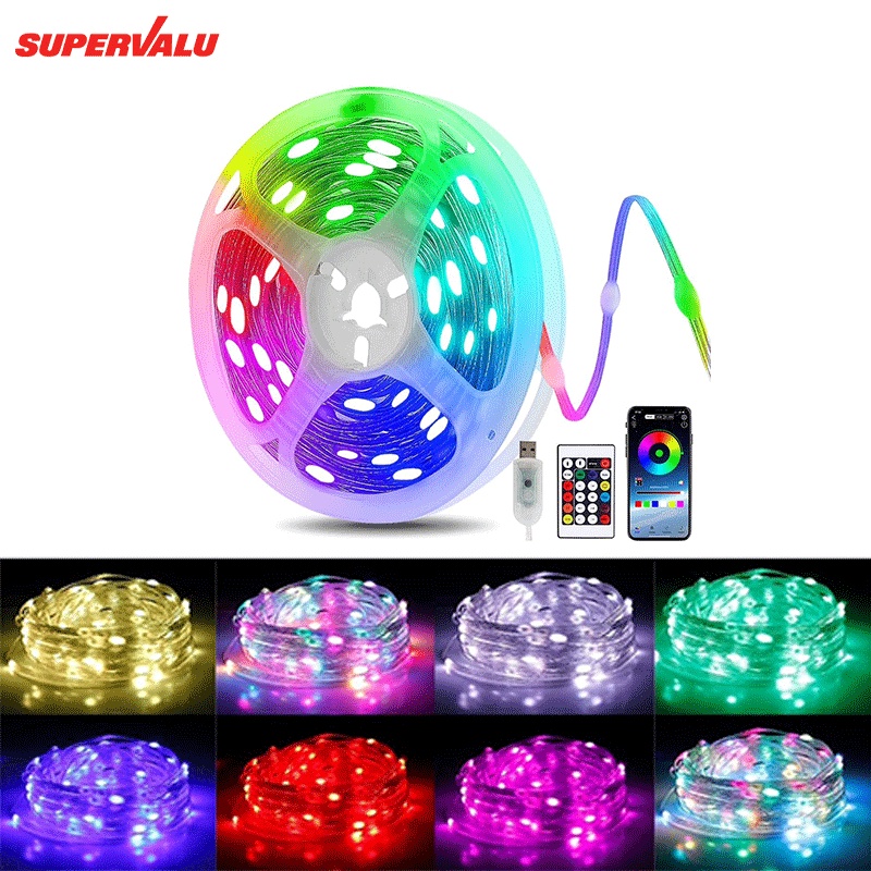 Christmas Strip Lights ไฟสายยาง USB ยาว 10 เมตร กันน้ำ ไฟ LED สำหรับตก