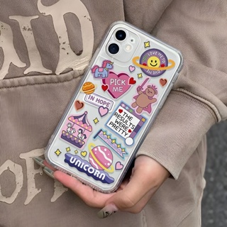 เคสโทรศัพท์มือถือ แบบใส ลายยูนิคอร์นน่ารัก สําหรับ iphone 14 pro Max 11 13 12 7Plus X XS Max