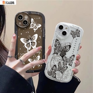 เคสโทรศัพท์มือถือแบบนิ่ม TPU ใส กันกระแทก ลายผีเสื้อ พร้อมสายคล้อง รูปไข่ สําหรับ OPPO A17 A17K A57 4G A77S A15 A15s A16 A16K A16e A74 A95 A54 A53 A12 A5S A7 A3S A31 A52 A83 A92 A37 F7 F9 A1K F1s