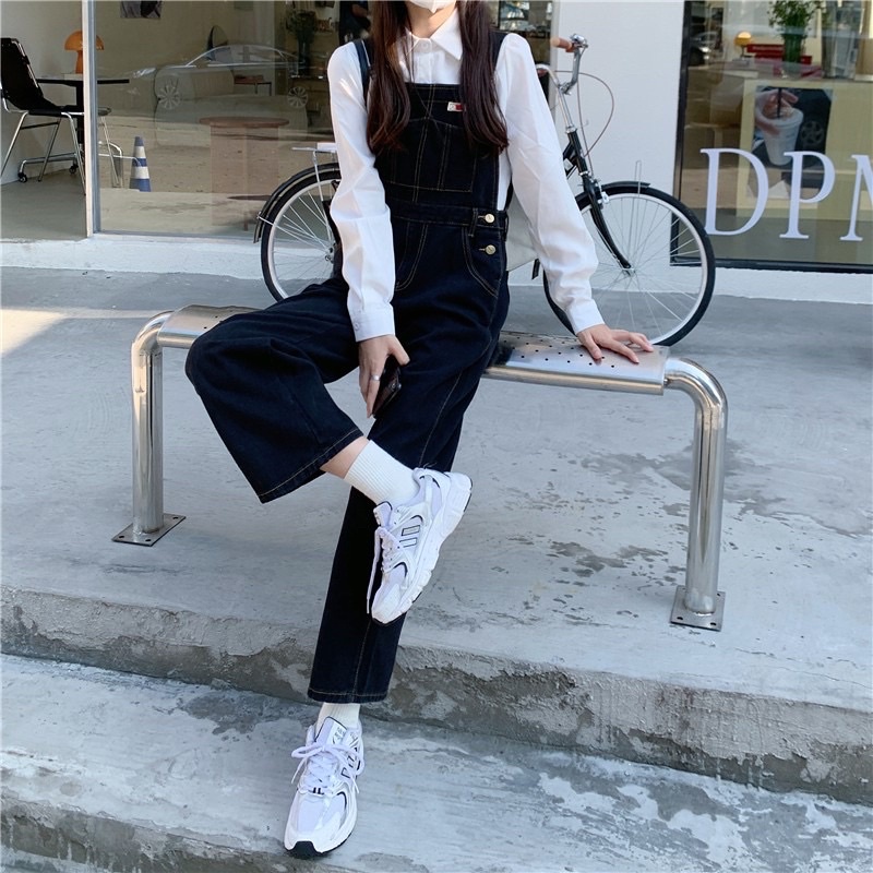 ภาพสินค้าMany Jeans Overalls เอี๊ยมกางเกงยีนส์ขายาวสีดำ สายเอี๊ยมเก๋มากสไตล์เกาหลีพร้อมส่งs m l จากร้าน bua_phapa บน Shopee ภาพที่ 8