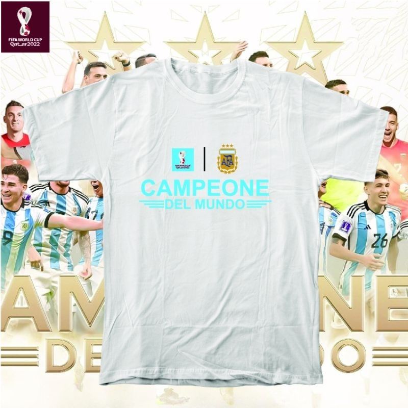 เสื้อยืด-พิมพ์ลาย-argentina-campeone-del-mundo-qatar-2022nd-world-cup-champion-argentina-สําหรับผู้ชาย-ผู้หญิง