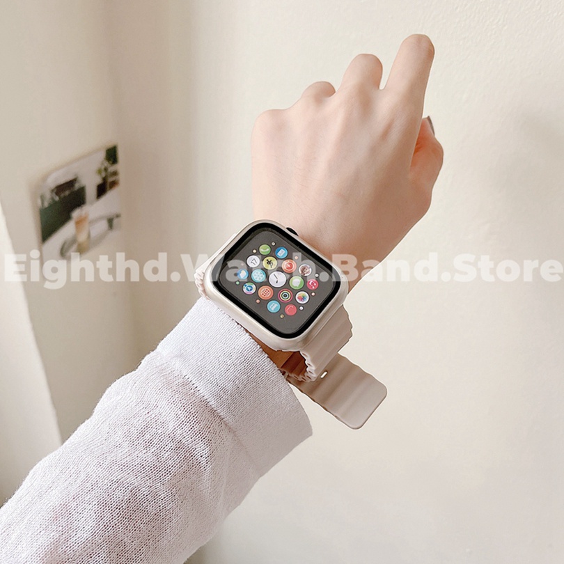 ภาพหน้าปกสินค้าสายนาฬิกาข้อมือซิลิโคน สําหรับ Apple Watch Series Ultra 8 7 6 SE 5 4 3 2 1 iWatch ขนาด 49 มม. 41 มม. 45 มม. 44 มม. 42 มม. 40 มม. 38 มม. จากร้าน eighthd.th บน Shopee