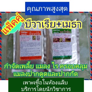 สารกำจัดแมลง เพลี้ยไฟ เพลี้ยแป้ง เพลี้ยทุกชนิด ไร ปลวก ด้วงทุกชนิด บีวาเรีย+เมธาไรเซียม แพ็คคู่ขนาด 100, 250, 500 กรัม