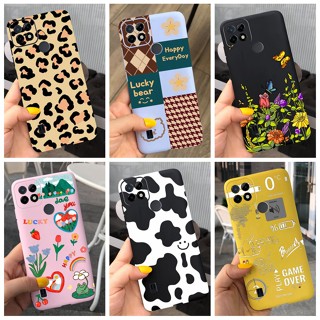 เคสซิลิโคนนิ่ม ลายการ์ตูนเสือดาว ดอกไม้ สําหรับ Realme C21 C21Y C25Y RealmeC21 RMX3201 C 21 Y