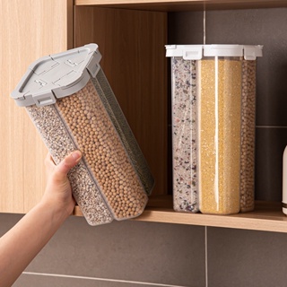 2300ML Sealed Storage Box 4 Grids Cereal Dispenser Food Storage Tank Rotating Dry Food Cups Container Case Grain Storage