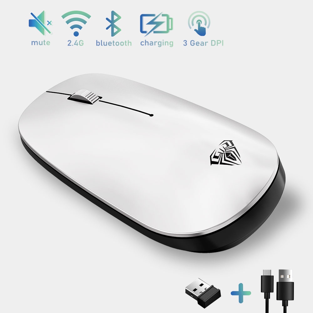 Aula SC800 เมาส์บลูทูธไร้สาย 3 เกียร์ DPI ปรับได้ 2.4G สําหรับ ...