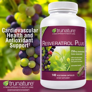 Exp:04/26 Trunature Resveratrol Plus, 140 Vegetarian Capsules
