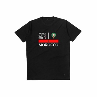 เสื้อยืดแขนสั้น พิมพ์ลาย Qatar MOROCCO World Cup สําหรับผู้ชาย
