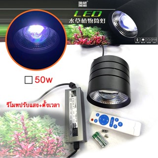 โคมไฟ LED สำหรับเลี้ยงพืชบก-พืชน้ำ 50w +รีโมท