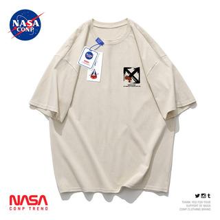 เสื้อยืดใหม่ เสื้อยืดแขนสั้นลําลอง ผ้าฝ้าย พิมพ์ลายดอกกุหลาบ NASA แฟชั่นฤดูร้อน สไตล์เรโทร สําหรับผู้ชาย_30