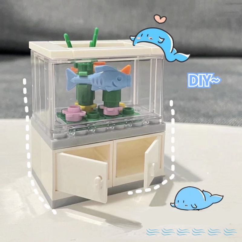 บล็อคตัวต่อ-รูปตู้ปลา-diy-ของเล่นสําหรับเด็ก