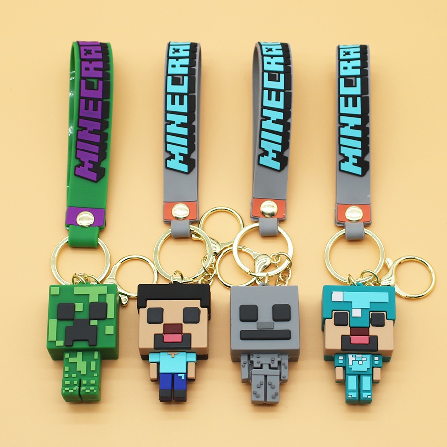 พวงกุญแจ-pvc-จี้รูป-minecraft-my-world-น่ารัก-สําหรับแขวนกระเป๋า