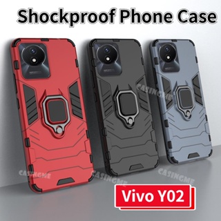 เคสมือถือ แบบแข็ง พร้อมแหวนแม่เหล็ก กันกระแทก สําหรับ Vivo Y02 Vivo Y02 Y02S Y 02 02Y VivoY02 4G 5G VivoY02 2022